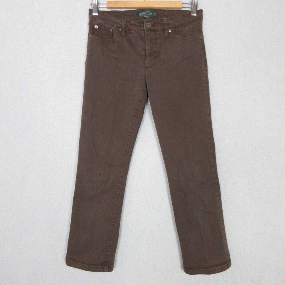 Ralph Lauren‎ LRL Jeans Womens 2 Brown Straight Leg Low Rise Stretch